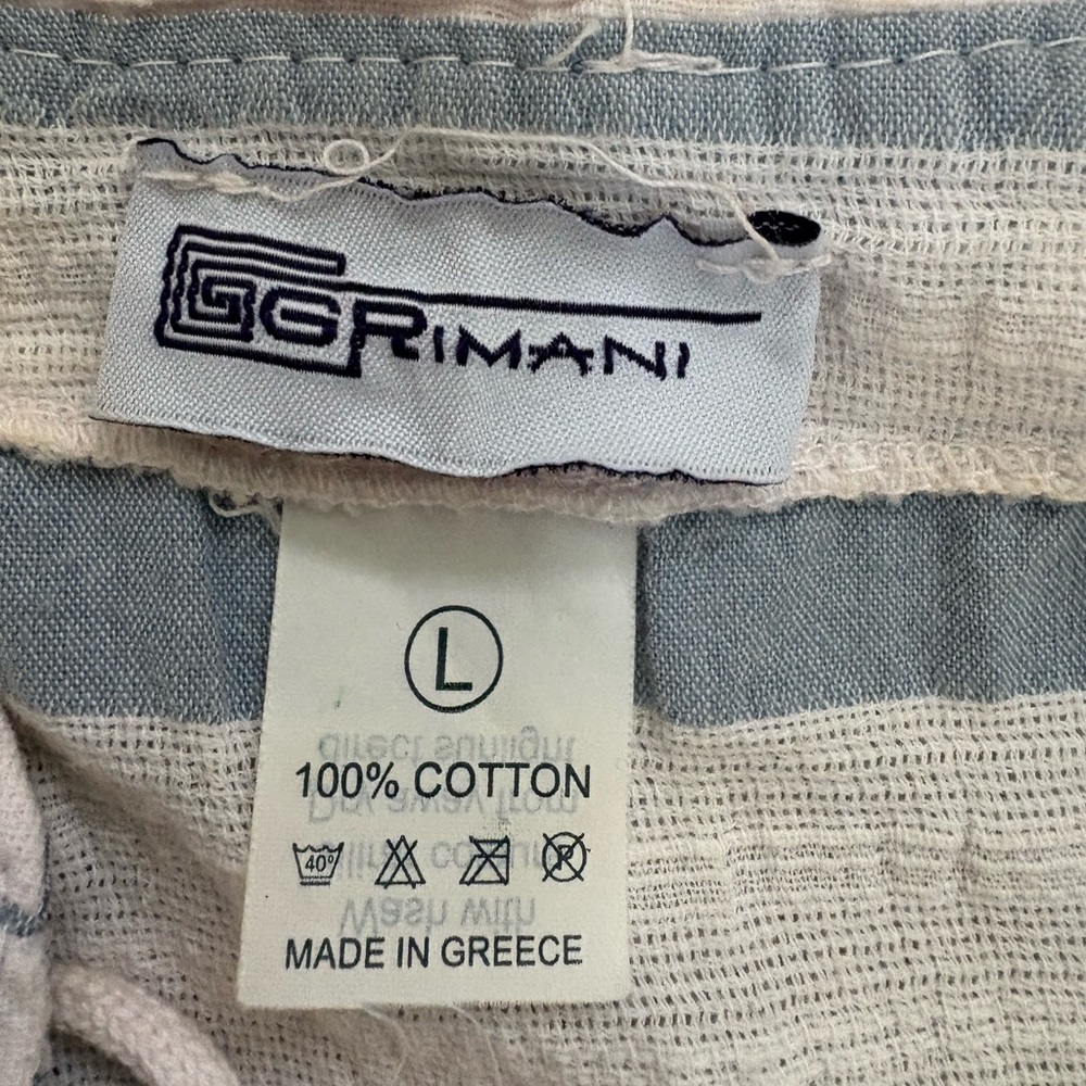 Grimani Greek Made Striped Gauzy Tunic Shirt Women’s Large - Picture 9 of 9